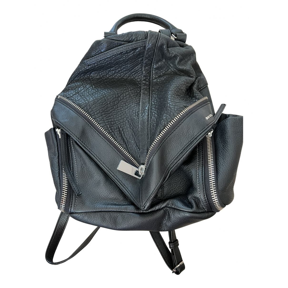Leather backpack Diesel Black in 